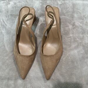 Zara suede sling back pumps beige size 39 never worn